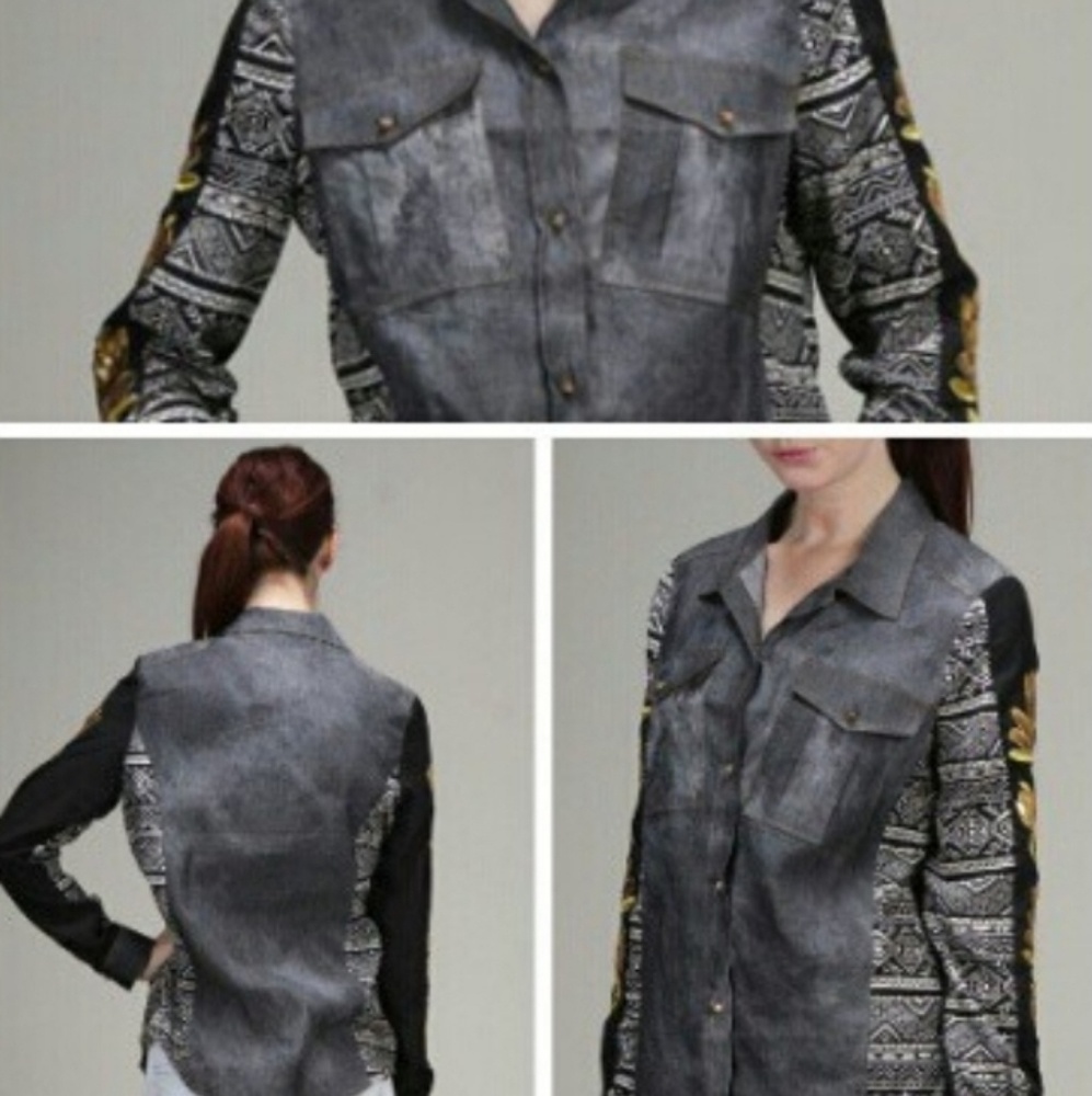 Denim Look Top